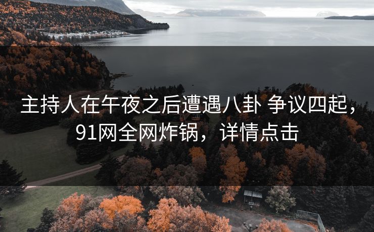 主持人在午夜之后遭遇八卦 争议四起，91网全网炸锅，详情点击